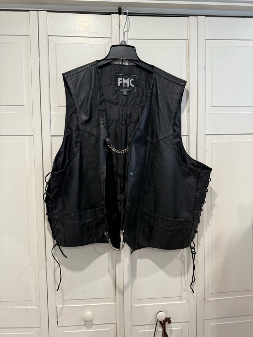 Leather‎ riding vest NWOT size 58(4X) by FMC